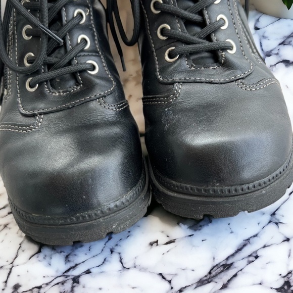 Harley Davidson Women's Black Leather Motorcycle Tessa Boots Size 6 Lace Up Zip - Picture 10 of 16